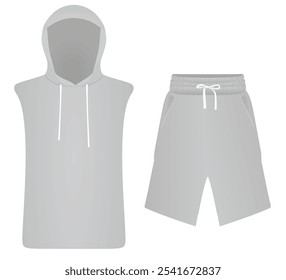 Hoodie and shorts. vector illustration