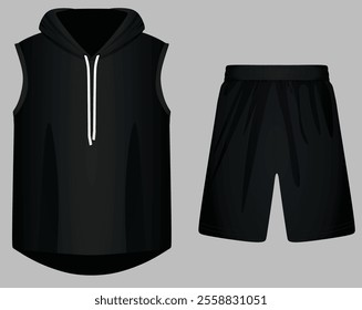 Hoodie and shorts. vector illustration