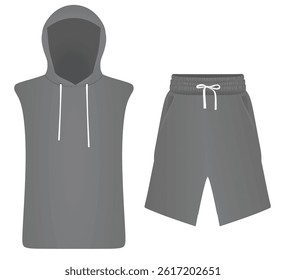 Hoodie and shorts. vector illustration
