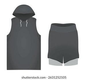 Hoodie and shorts. vector illustration