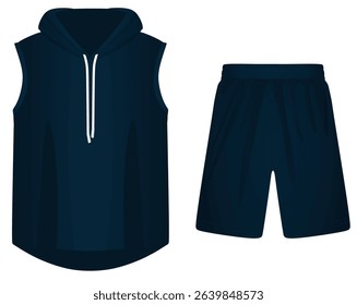 Hoodie and shorts. vector illustration	