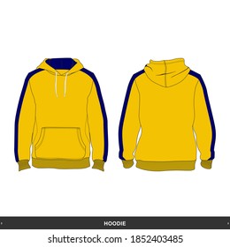 Hoodie Simple Design, Two View Front and Back, Minimalist, Modern Design, Template for Commercial Use V3