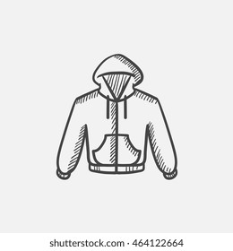 Ícone de esboço de capuz para web, celular e infográficos. Ícone isolado de vetor desenhado à mão.