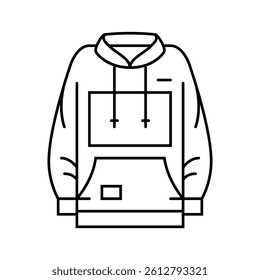 hoodie streetwear cloth fashion line icon vector. hoodie streetwear cloth fashion sign. isolated contour symbol black illustration