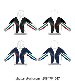 Hoodie Streetwear Lifestyle Design, Color is Navy and Black with two strips commercial Use