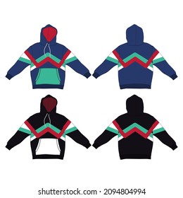 Hoodie Streetwear Lifestyle Design, Color is Navy and Black commercial Use