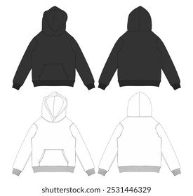 hoodie streetwear mockup black and white