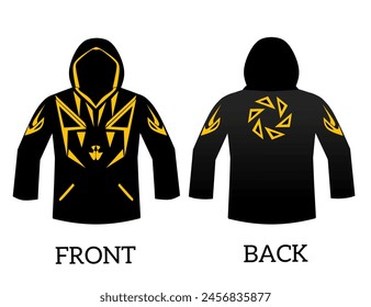 Hoodie sweater design concept black yellow 