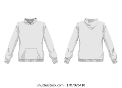 Hoodie Sweater Front- und Backview-Design.