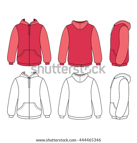 Download Hoodie Sweater Template Front Side Back Stock Vector ...