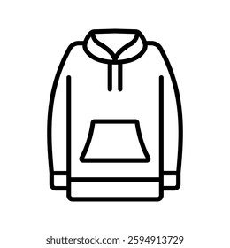 Hoodie sweatshirt icon color editable on white background