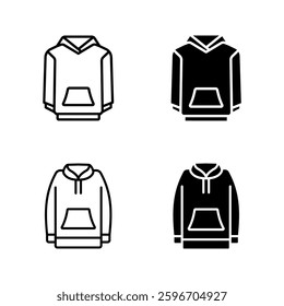 Hoodie sweatshirt icon set color editable