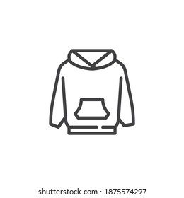 Hoodie sweatshirt line icon. linear style sign for mobile concept and web design. Long sleeve hoodie outline vector icon. Symbol, logo illustration. Vector graphics