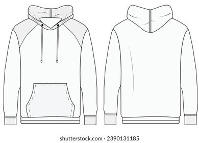 Hoodie Sweatshirt Mockup template vectir design Front and back set,