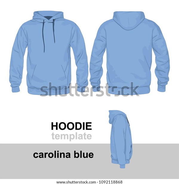 Hoodie Template Carolina Blue Stock Vector (Royalty Free) 1092118868 ...