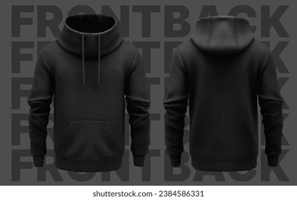 Hoodie template, Clothes store mockup, Basic sweatshirt mock up, Cyberpunk style mock-up, Clean hoodie model.