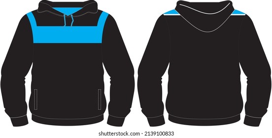 Illustration von Hoodie-Vorlagen, Illustration zum Sportbekleidungskatalog, Bearbeitbare Vorlage für Vektormännchen-Hoodie-Muster, Jogging-Outwear