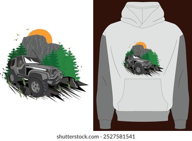 Hoodie Template Mockup Adventure Drive 