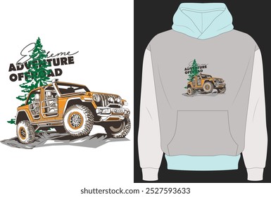 Hoodie Template Mockup Adventure Driving 