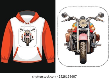 Hoodie template mockup cruiser motorbike