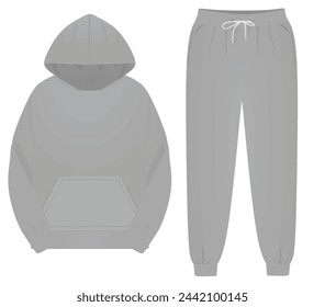 Hoodie and tracksuit bottom. vector