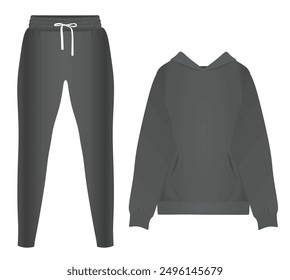 Hoodie and tracksuit bottom. vector