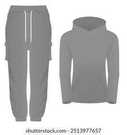 Sudadera con capucha y parte inferior del chándal. Vector