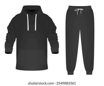 Hoodie and tracksuit bottom. vector