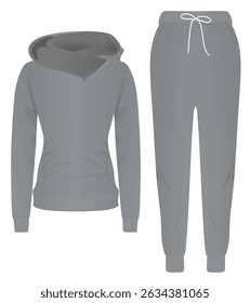 Sudadera con capucha y parte inferior del chándal. Vector