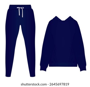 Hoodie and tracksuit bottom. vector	