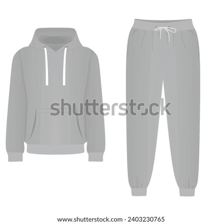 Hoodie and tracksuit bottom. vector