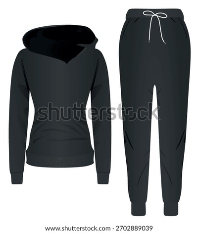 Hoodie and tracksuit bottom. vector	