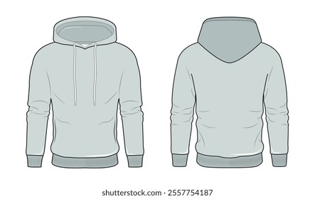 hoodie vector flat design color front back