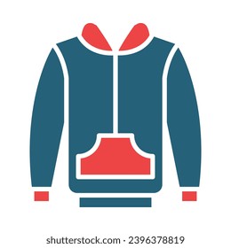 Hoodie Vector Glyph Two Color Icons For Personal And Commercial Use.
