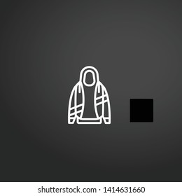 Hoodie vector icon. Hoodie concept stroke symbol design. Thin graphic elements vector illustration, outline pattern for your web site design, logo, UI. EPS 10.
