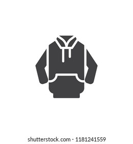 Hoodie vector icon. filled flat sign for mobile concept and web design. Sweatshirt simple solid icon. Symbol, logo illustration. Pixel perfect vector graphics