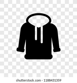 Hoodie vector icon isolated on transparent background, Hoodie transparency logo concept