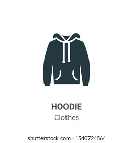 Hoodie vector icon on white background. Flat vector hoodie icon symbol sign from modern clothes collection for mobile concept and web apps design.