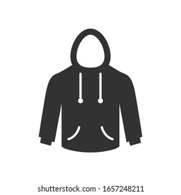 Hoodie vector icon on white background.