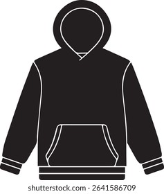 Hoodie Vector Icon Pullover Sweatshirt Front View Flat Design Illustrations