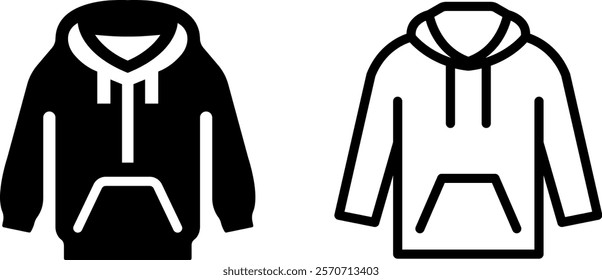 "Hoodie Vector Icon Set: Stylish and Comfortable Designs for Apparel, Fashion, and Casual Wear Projects"