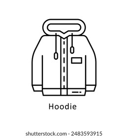 Hoodie  vector outline Design illustration. Symbol on White background EPS 10 File