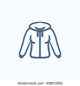 Hoodie vector sketch icon isolated on background. Hand drawn Hoodie icon. Hoodie sketch icon for infographic, website or app.