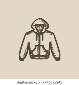 Hoodie vector sketch icon isolated on background. Hand drawn Hoodie icon. Hoodie sketch icon for infographic, website or app.