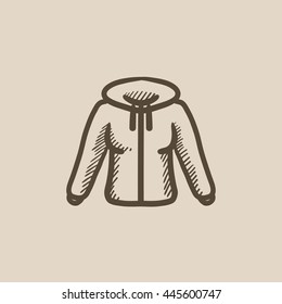 Hoodie vector sketch icon isolated on background. Hand drawn Hoodie icon. Hoodie sketch icon for infographic, website or app.
