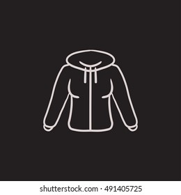 Hoodie vector sketch icon isolated on background. Hand drawn Hoodie icon. Hoodie sketch icon for infographic, website or app.