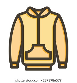 Hoodie Vector Thick Line Filled Colors Icon For Personal And Commercial Use.

