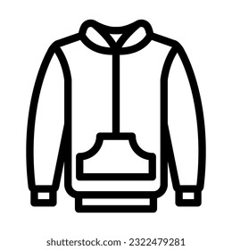 Hoodie Vector Thick Line Icon For Personal And Commercial Use.
