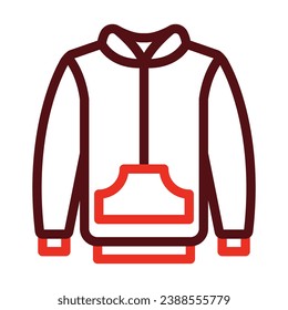 Hoodie Vector Thick Line Two Color Icons For Personal And Commercial Use.
