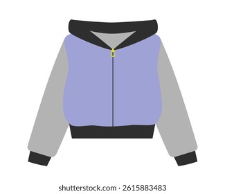 Hoodie with zipper in gray and lavender Sticker Icon Label Price tag Minimalist Design element idea